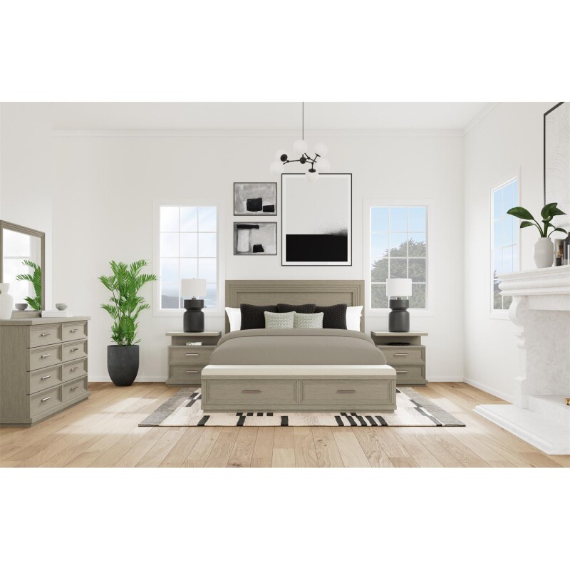 Cascade California King Illuminated Panel Uph Storage Bed S806