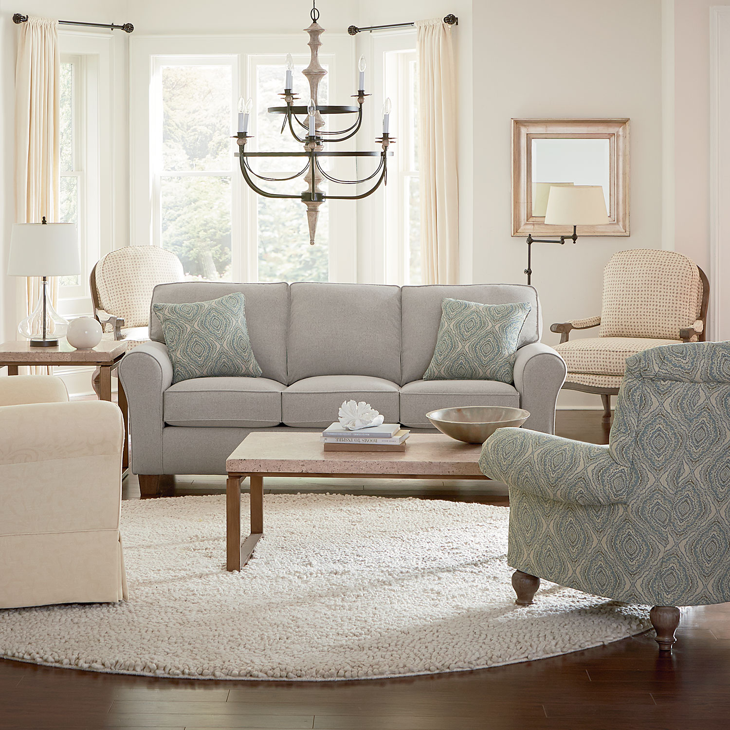 Annabel 0 - Annabel Tradtional, Stationary Sofa - Dark Walnut - S80DW S80DW