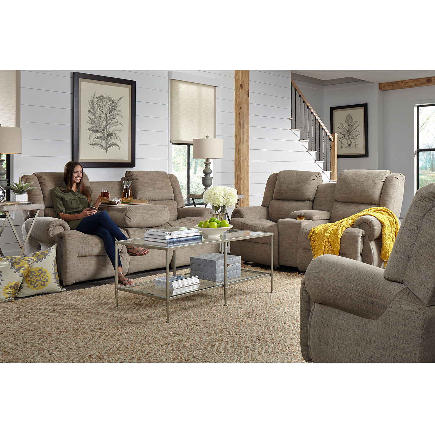 Genet - Dual Reclining Sofa With Drop Down Tray - S960RT4 S960RT4