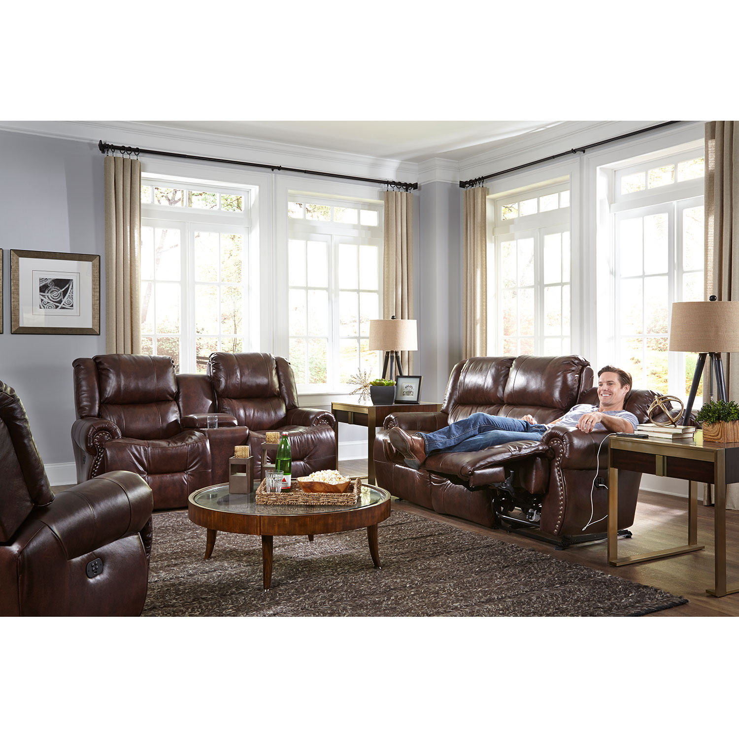Genet - Dual Reclining Sofa With Drop Down Tray - S960RT4 S960RT4