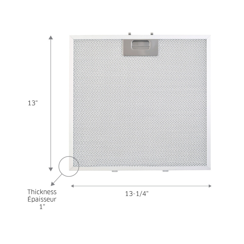Broan-NuTone/BEST® Genuine Replacement Aluminum Filter for Range Hoods, 13-3/16" x 12-5/8", Fits Select Models (2-Pack) S97018027