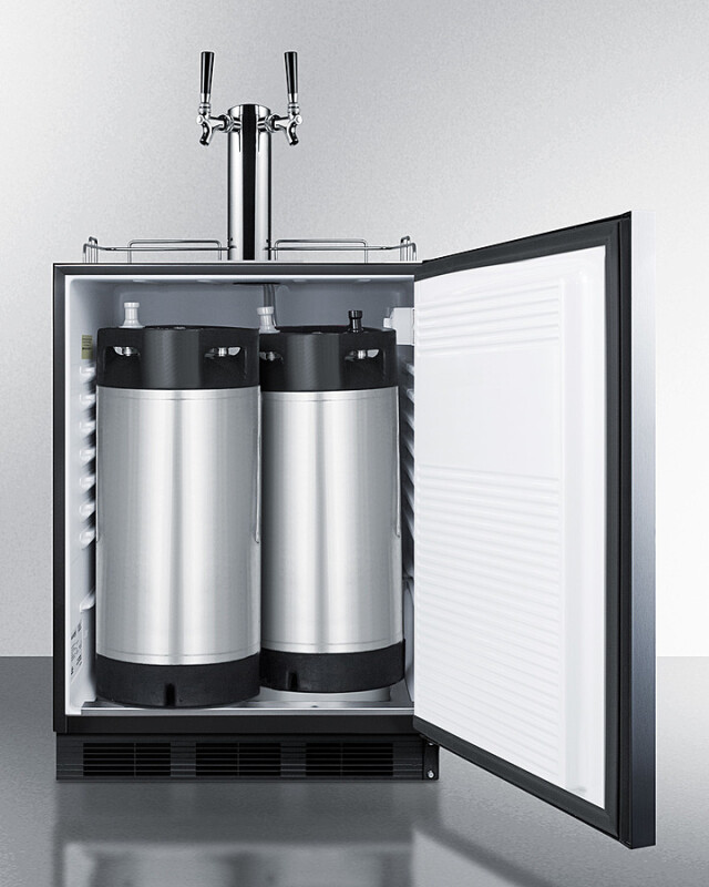 24" Wide Built-In Cold Brew Coffee Kegerator, ADA Compliant SBC58BLBIADACFTWIN