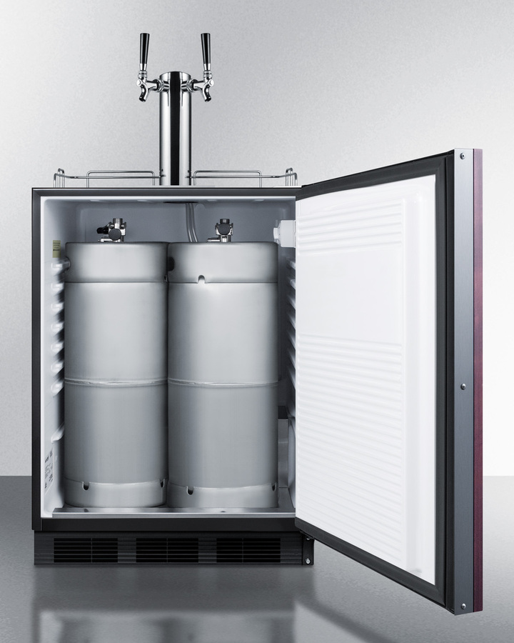 24" Built-In Kegerator, ADA Compliant, Dual Tap, Panel-Ready Door SBC58BLBIADAIFTWINBW