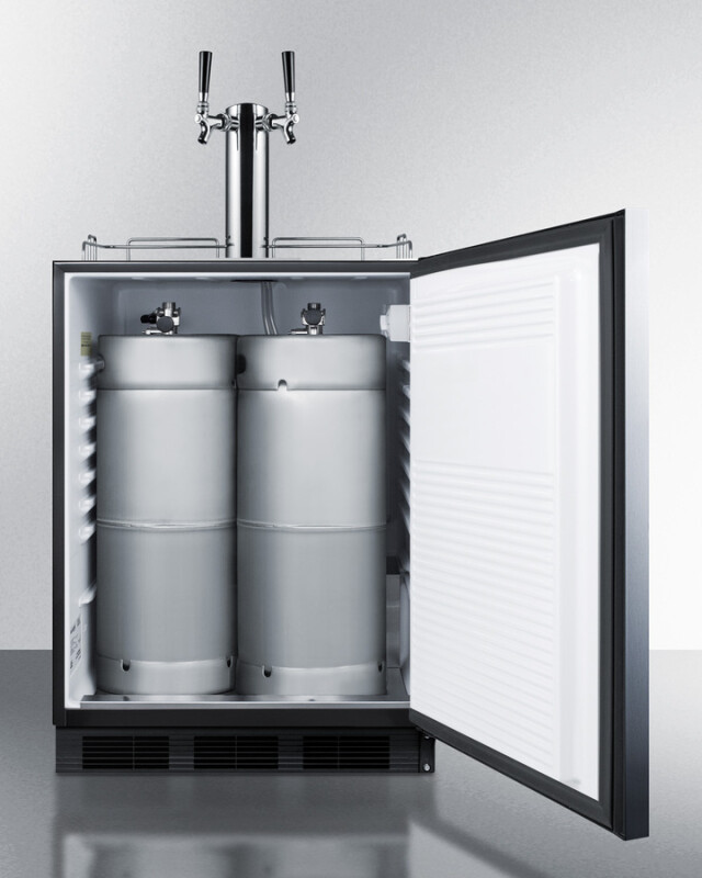 24" Wide Built-In Beer & Coffee Kegerator, ADA Compliant SBC58BLBIADATWINCFB