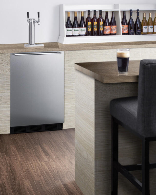 24" Wide Built-In Beer & Coffee Kegerator, ADA Compliant SBC58BLBIADATWINCFB