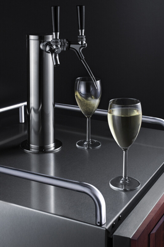 24" Wide Built-In Wine Kegerator (Panel Not Included) SBC682PNRWKDTWIN
