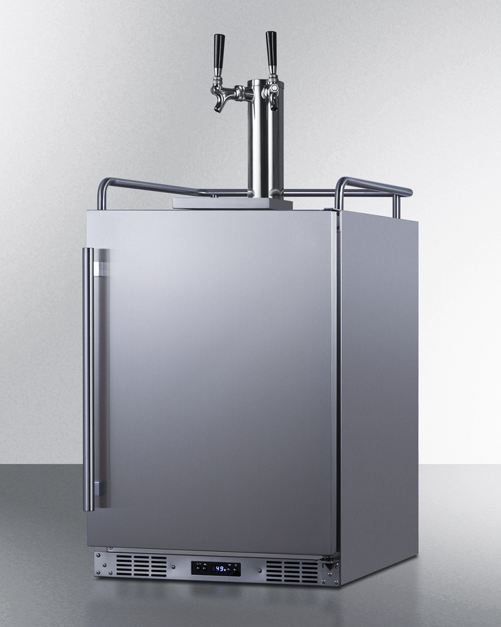 24" Built-In Outdoor Kegerator (Twin Tap, Black Wine Keg, Left-Hand Door) SBC683OSTWINBW