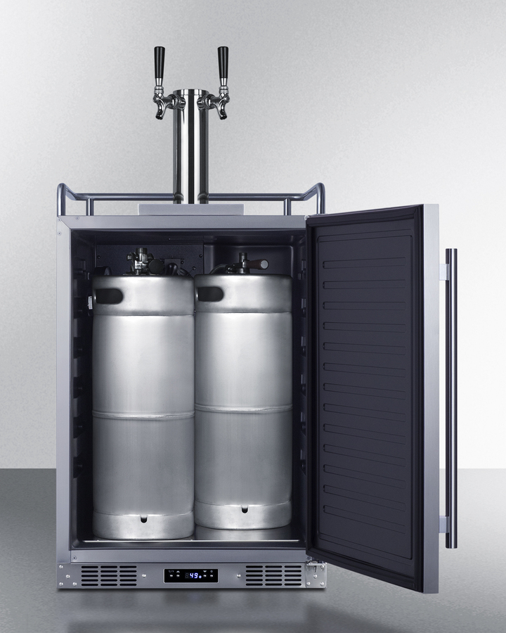 24" Built-In Outdoor Kegerator (Twin Tap, Black Wine Keg, Left-Hand Door) SBC683OSTWINBW