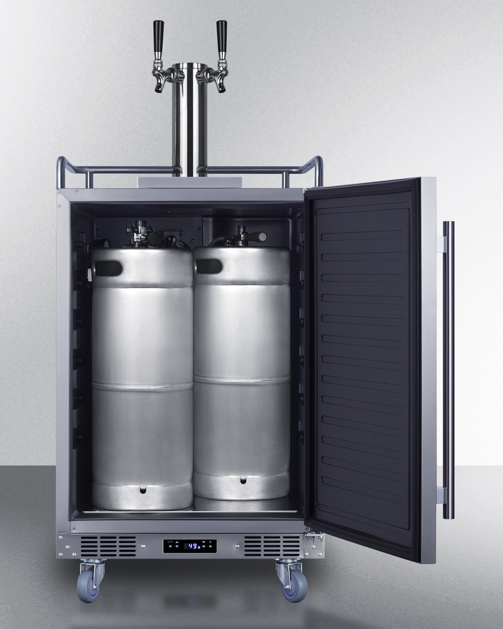 24" Built-In Outdoor Kegerator (Twin Tap, Black Wine Keg, Left-Hand Door) SBC683OSTWINBW