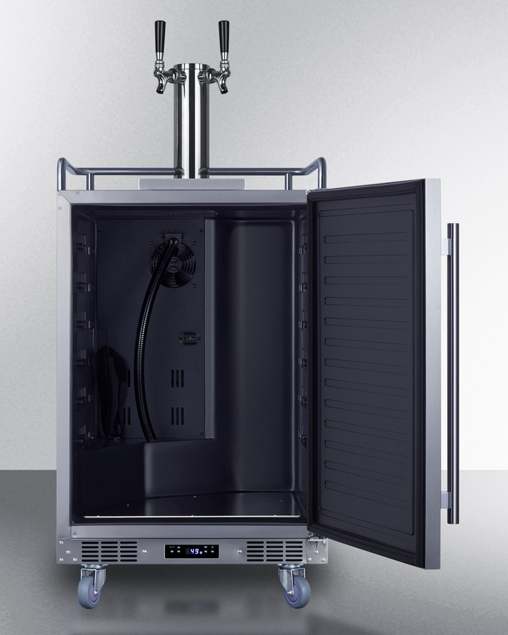 24" Built-In Outdoor Kegerator (Twin Tap, Black Wine Keg, Left-Hand Door) SBC683OSTWINBW