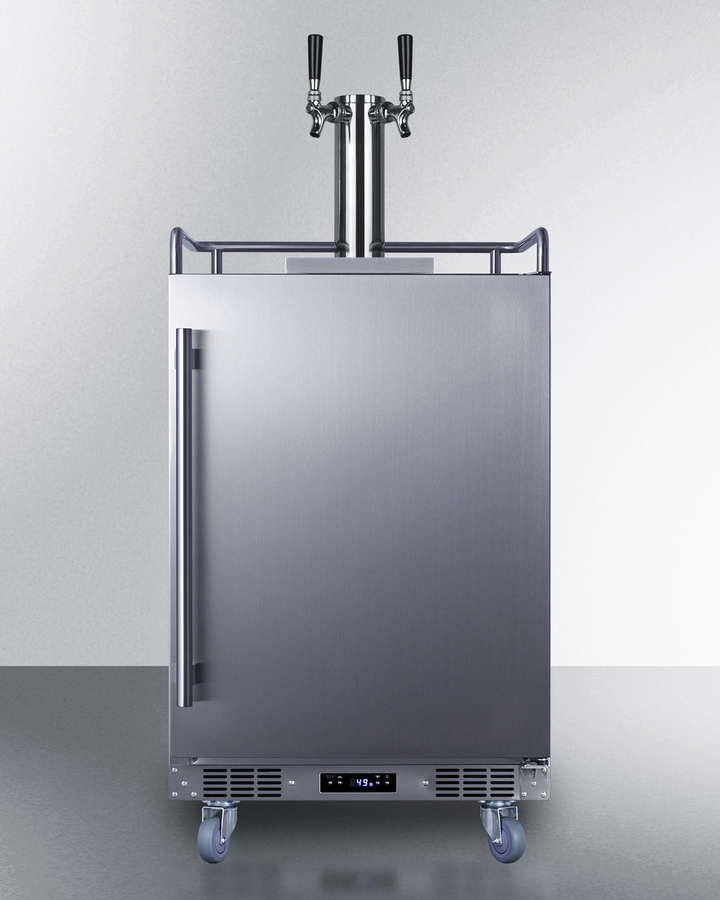 24" Built-In Outdoor Kegerator (Twin Tap, Black Wine Keg, Left-Hand Door) SBC683OSTWINBW