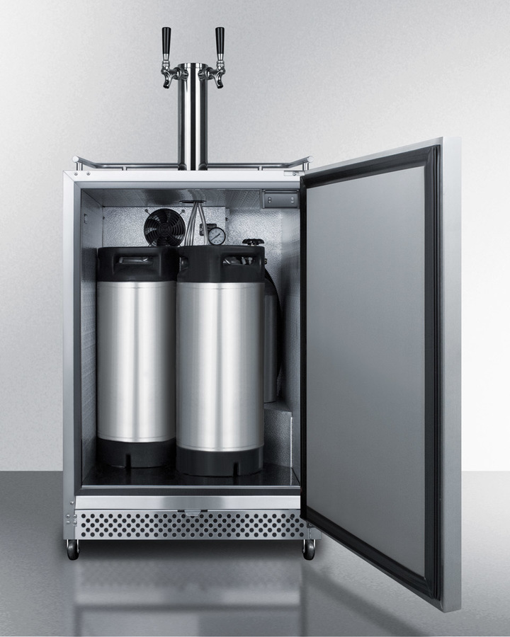 24" Wide Built-In Outdoor Cold Brew Coffee Kegerator SBC695OSCFTWIN