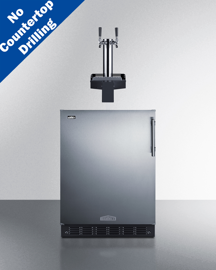 24" Wide Built-In Floating Tap Beer Kegerator, ADA-Compliant SBC7BRSFLTWADALHD