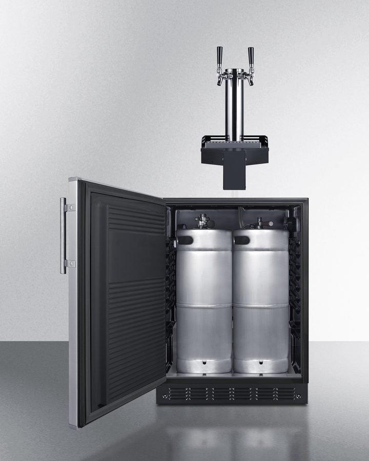24" Wide Built-In Floating Tap Beer Kegerator, ADA-Compliant SBC7BRSFLTWADALHD