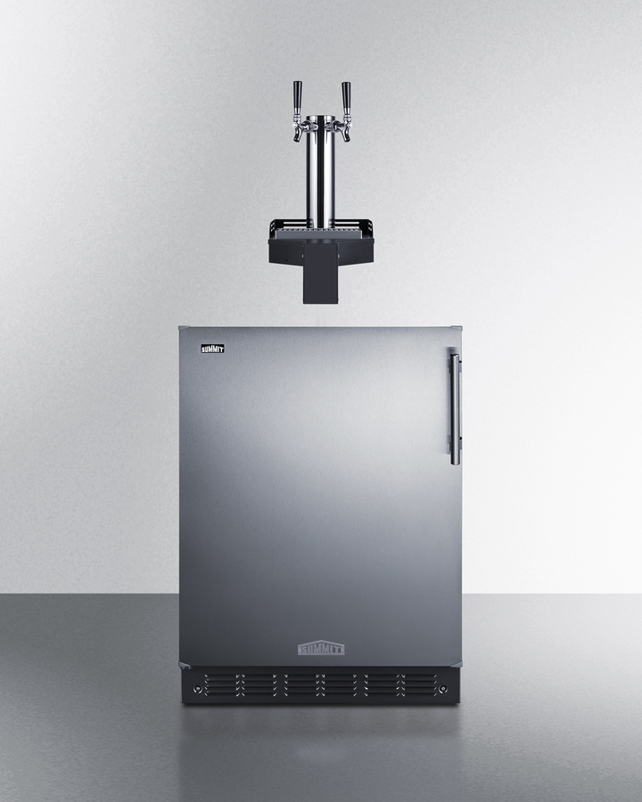 24" Wide Built-In Floating Tap Beer Kegerator, ADA-Compliant SBC7BRSFLTWADALHD