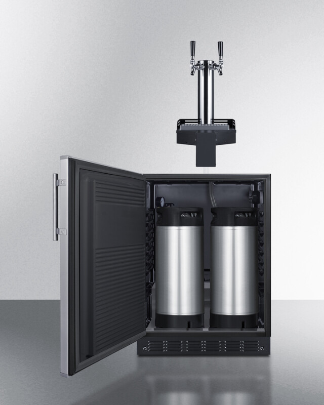 24" Wide Built-In Floating Tap Cold Brew Kegerator SBC7BRSFLTWCFADALHD