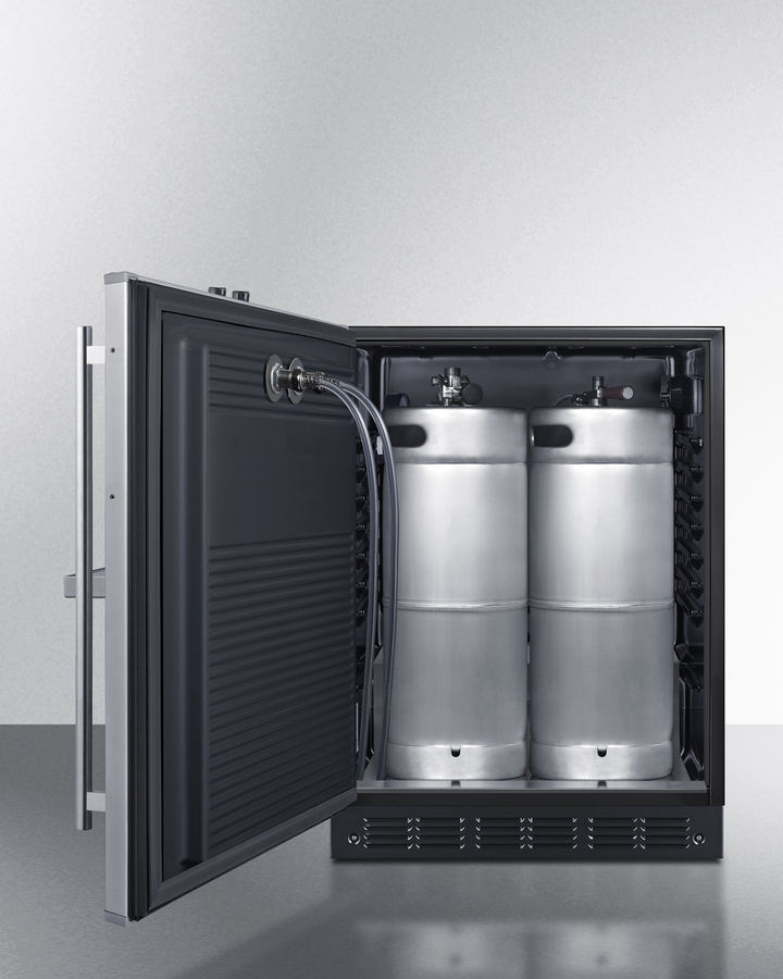 24" Wide Front Tap Built-In Beer Kegerator, ADA-Compliant SBC7BRSFRTPADALHD