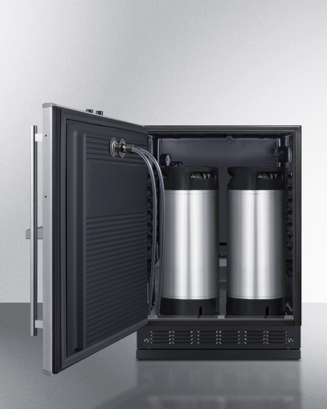 24" Wide Front Tap Built-In Cold Brew Coffee Kegerator SBC7BRSFRTPCFLHD