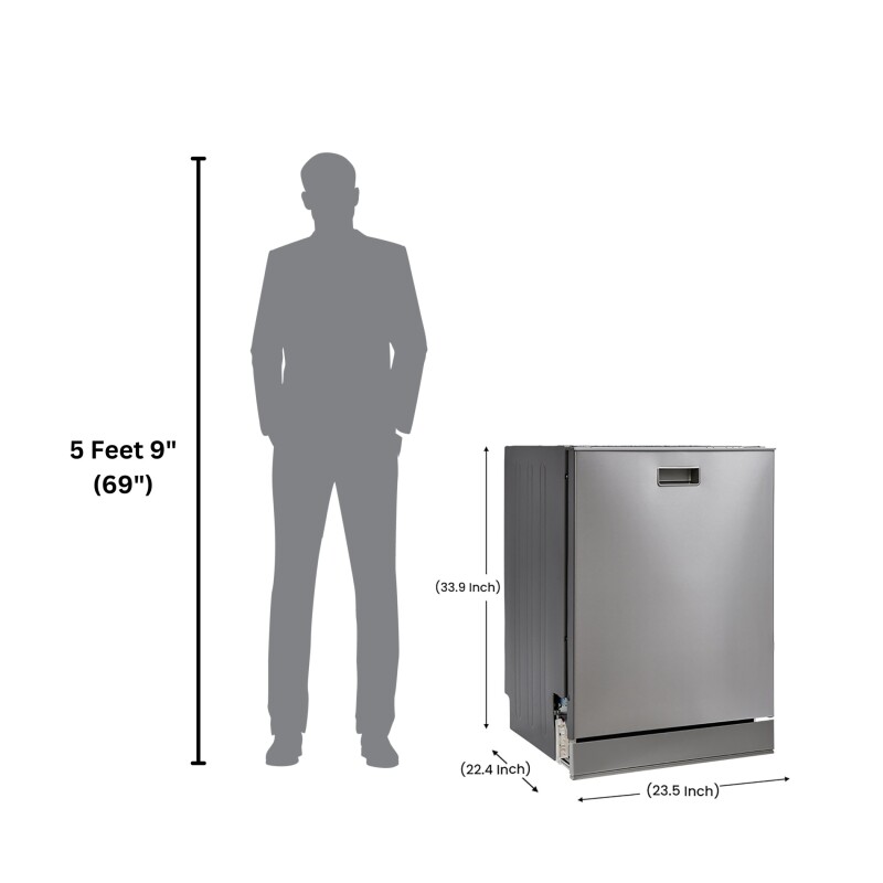 24 in 2440 Dishwasher Top Control 3rd Rack 15 place 3.4g QUIET 51 dB 110V EStar SBT2440