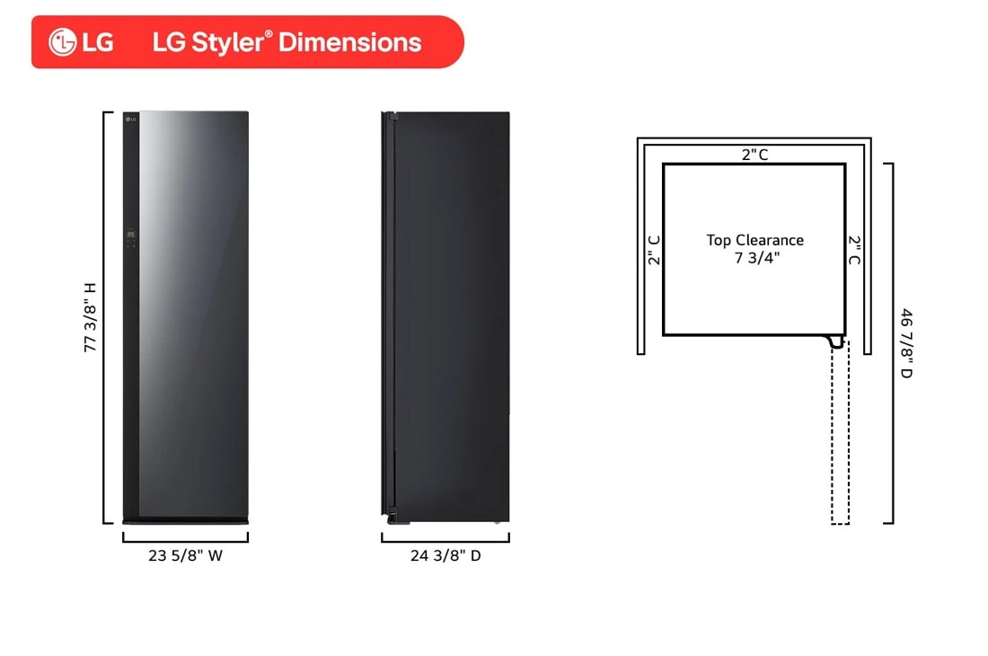 LG Styler® Smart Steam Closet with Dual TrueSteam® Technology, Dynamic MovingHanger™ and Built-In HandySteamer™ view 3