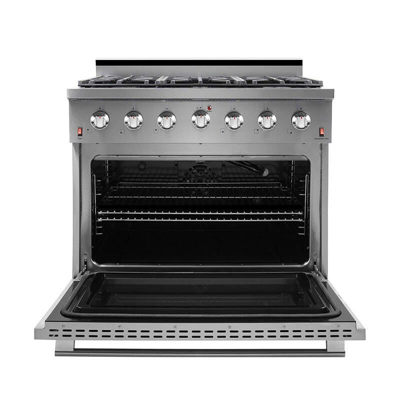 SC Dual Fuel Range Series- Professional Style Dual Fuel Gas Range with 6 German Sealed Burner and Convection Fan, 36 inch SCD3611