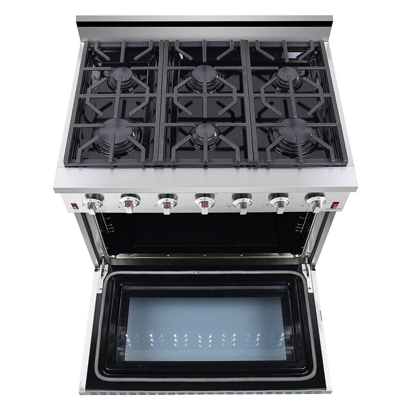 SC Dual Fuel Range Series- Professional Style Dual Fuel Gas Range with 6 German Sealed Burner and Convection Fan, 36 inch SCD3611