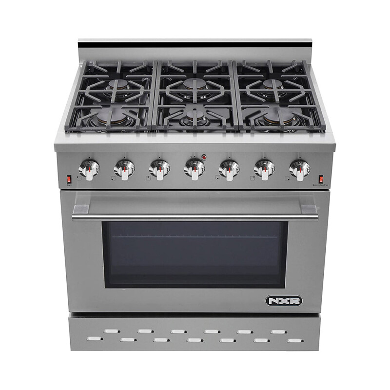 SC Dual Fuel Range Series- Professional Style Dual Fuel Gas Range with 6 German Sealed Burner and Convection Fan, 36 inch SCD3611