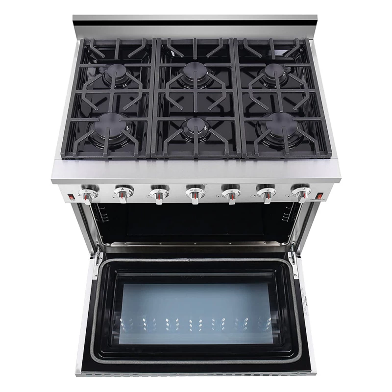 SC Dual Fuel Range Series- Professional Style Dual Fuel Gas Range with 6 German Sealed Burner and Convection Fan, 48 inch SCD4811