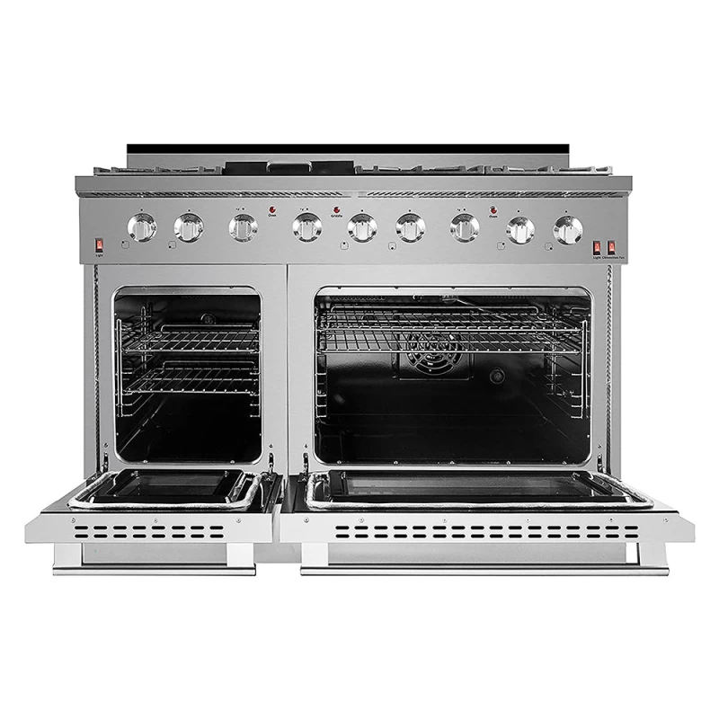 SC Dual Fuel Range Series- Professional Style Dual Fuel Gas Range with 6 German Sealed Burner and Convection Fan, 48 inch SCD4811