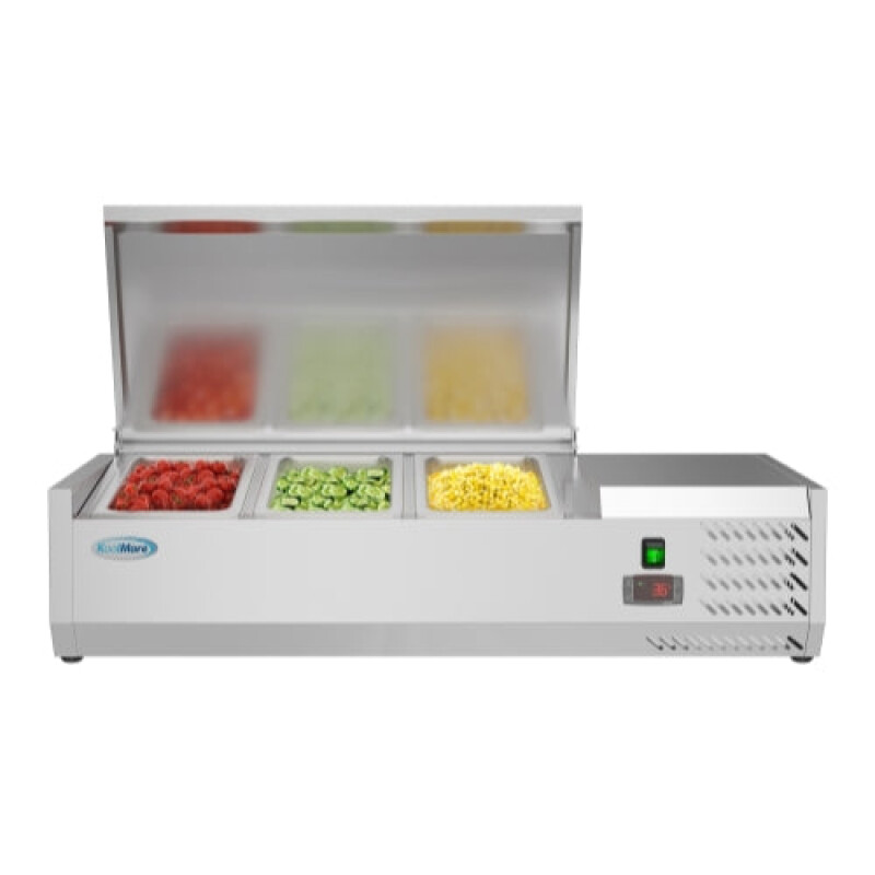 40 in. Three Pan Refrigerated Countertop Condiment Prep Station SCDC3PSG