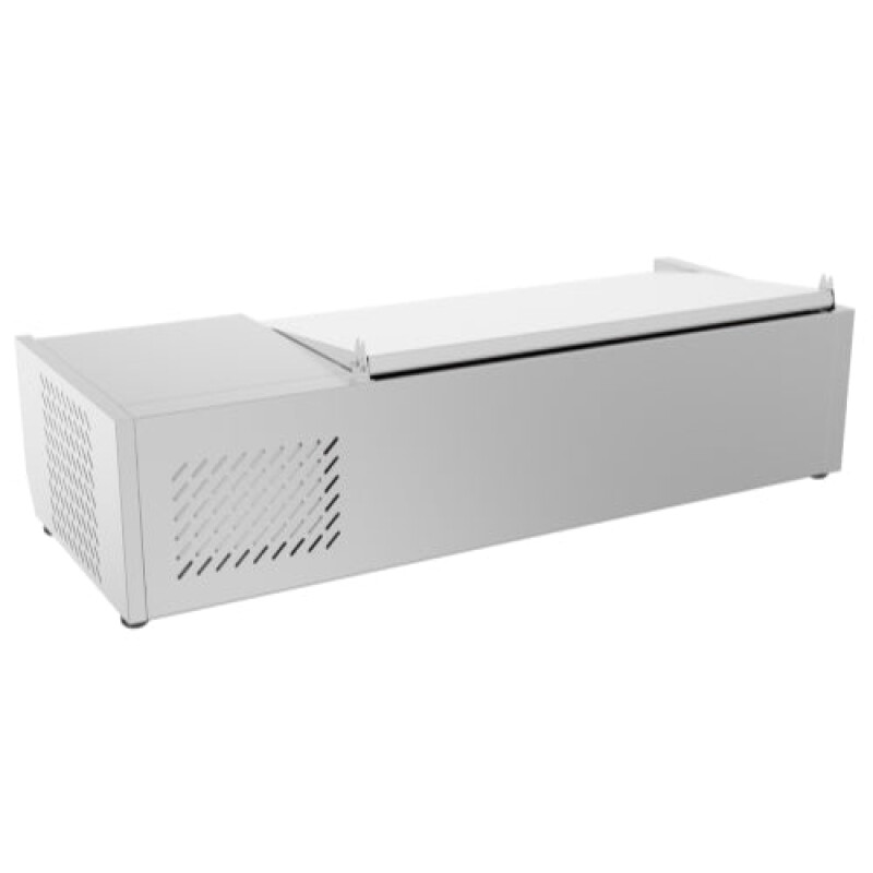 40 in. Three Pan Refrigerated Countertop Condiment Prep Station SCDC3PSG, product image 5 of 9
