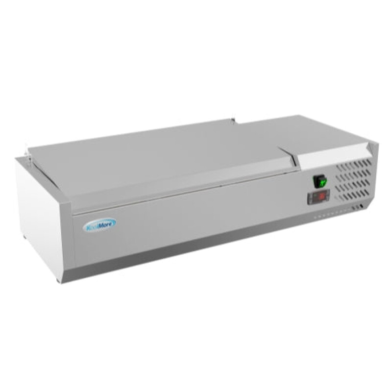 40 in. Three Pan Refrigerated Countertop Condiment Prep Station SCDC3PSG, product image 8 of 9