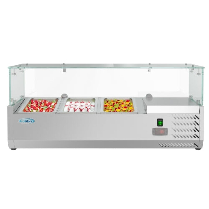 40 in. Three Pan Refrigerated Countertop Condiment Prep Station SCDC3PSSL