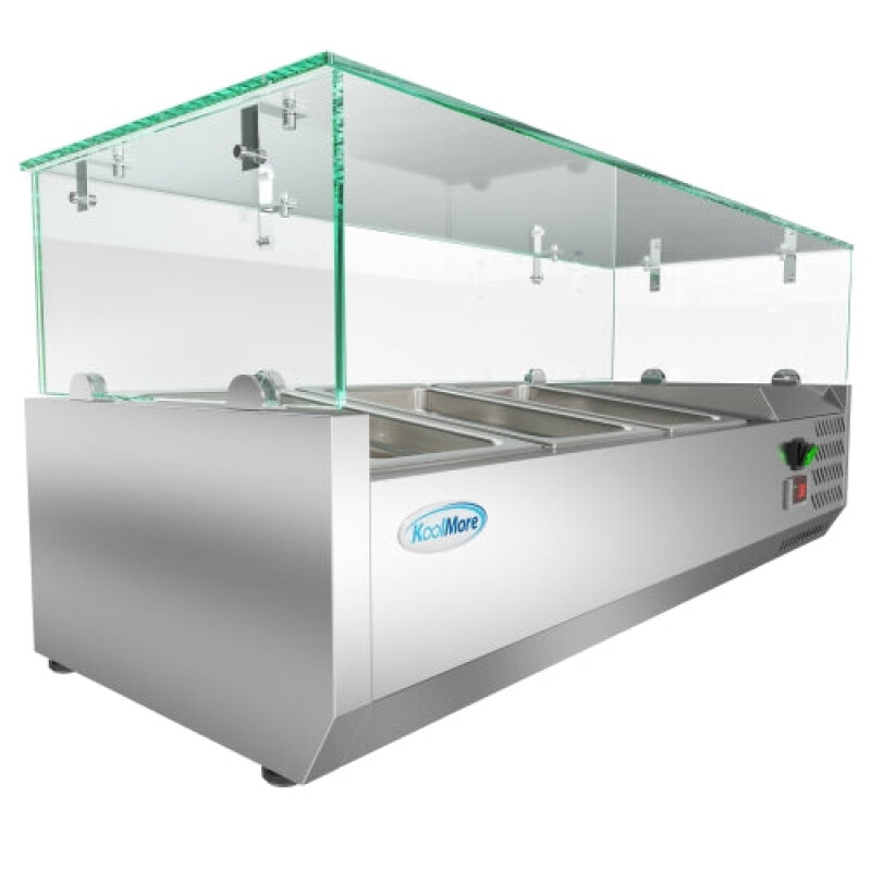 40 in. Three Pan Refrigerated Countertop Condiment Prep Station SCDC3PSSL, product image 3 of 9