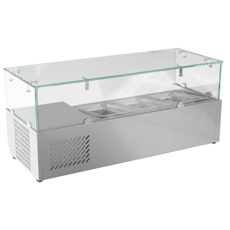 40 in. Three Pan Refrigerated Countertop Condiment Prep Station SCDC3PSSL, product image 4 of 9