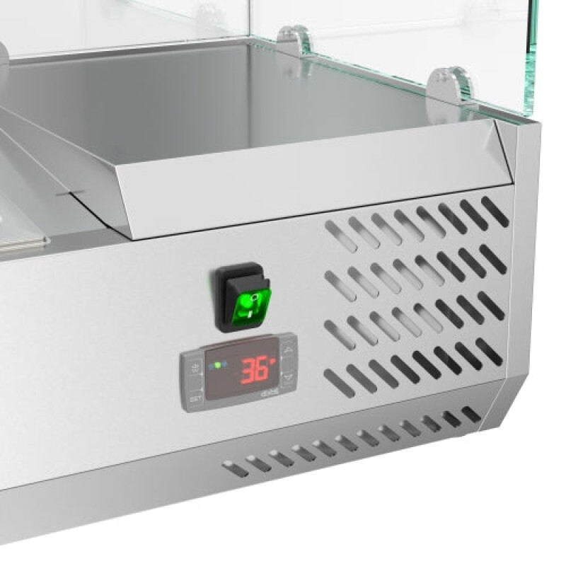 40 in. Three Pan Refrigerated Countertop Condiment Prep Station SCDC3PSSL, product image 6 of 9