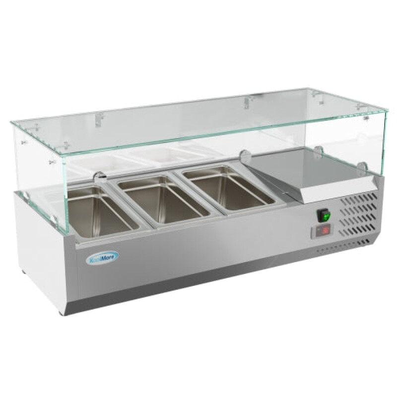 40 in. Three Pan Refrigerated Countertop Condiment Prep Station SCDC3PSSL, product image 7 of 9