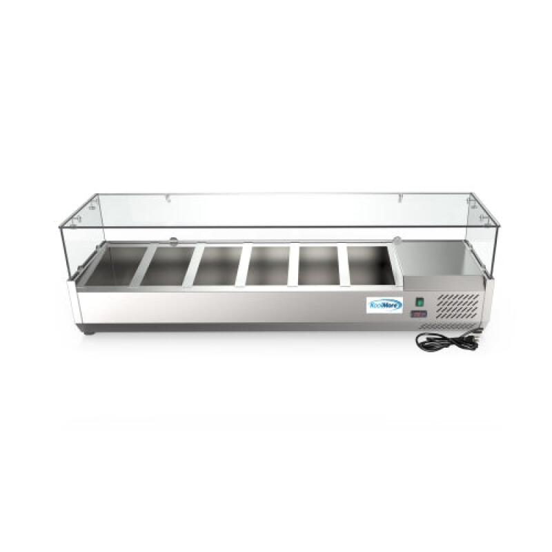 59 in. Six Pan Refrigerated Countertop Condiment Prep Station SCDC6PSG, product image 3 of 8
