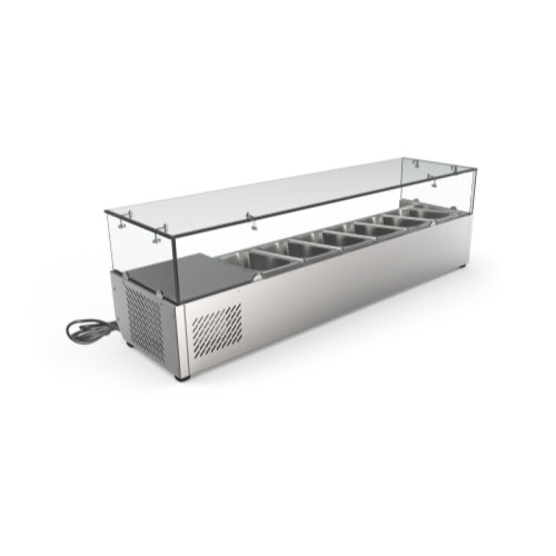59 in. Six Pan Refrigerated Countertop Condiment Prep Station SCDC6PSG, product image 8 of 8