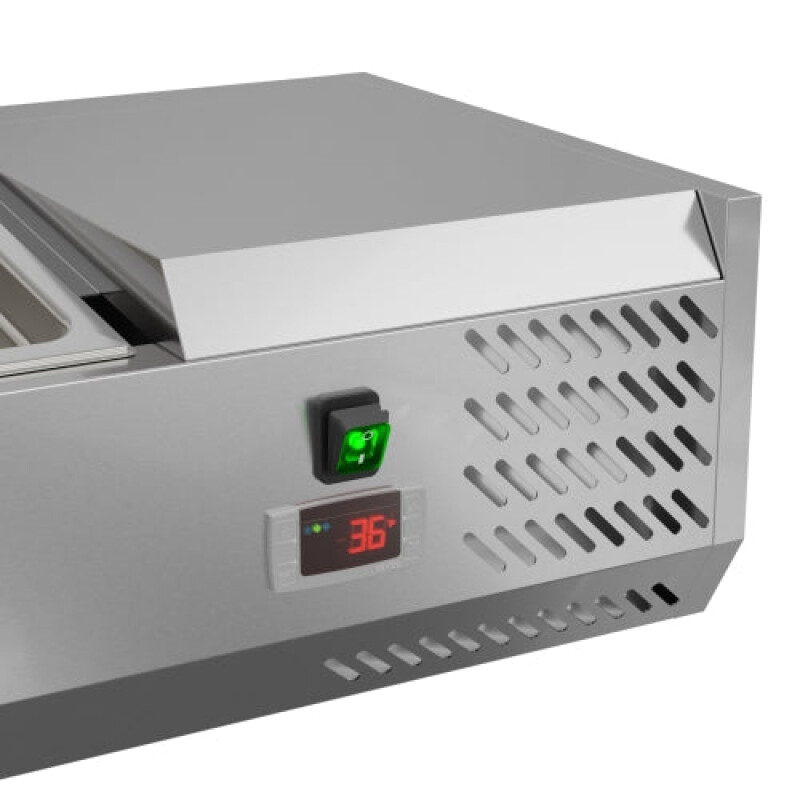59 in. Six Pan Refrigerated Countertop Condiment Prep Station SCDC6PSSL, product image 3 of 9