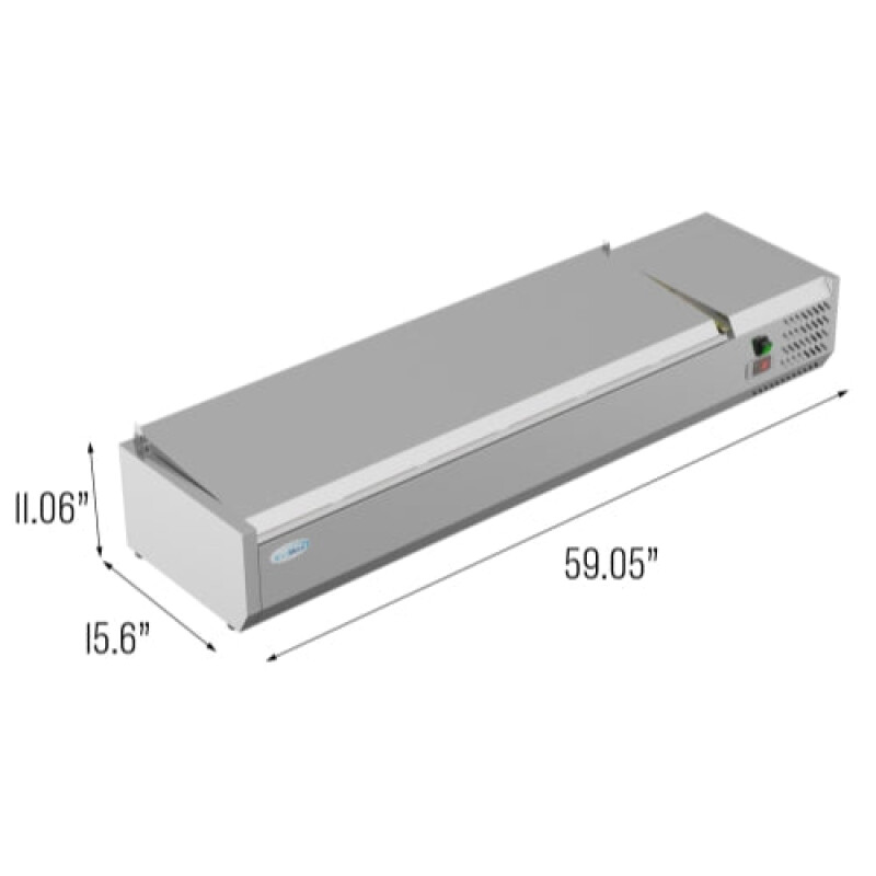 59 in. Six Pan Refrigerated Countertop Condiment Prep Station SCDC6PSSL, product image 4 of 9