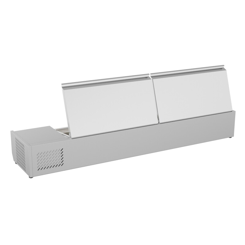 71 in. Eight Pan Refrigerated Countertop Condiment Prep Station SCDC8PSSL, product image 3 of 9