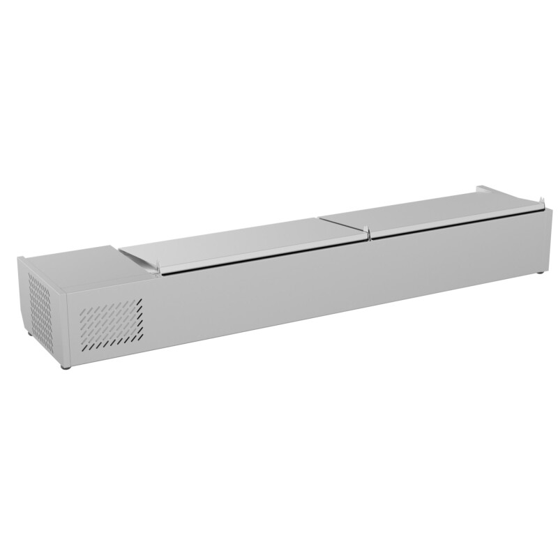 71 in. Eight Pan Refrigerated Countertop Condiment Prep Station SCDC8PSSL, product image 8 of 9