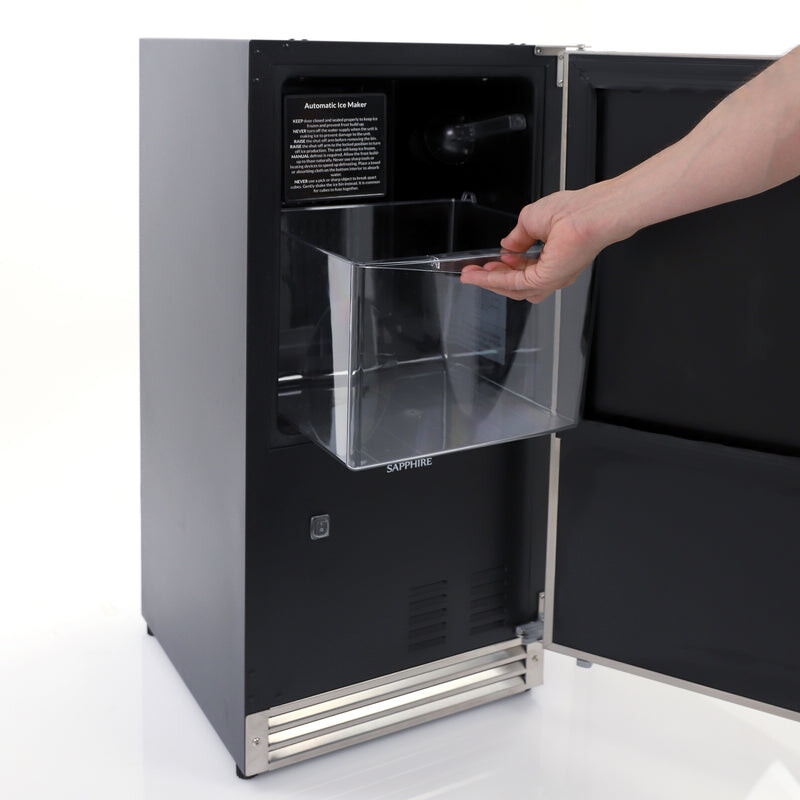 Series 3 15" Indoor/Outdoor Premium Crescent Cube Ice Maker SCIM153SS