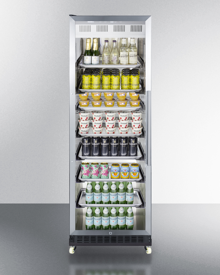 24" Wide Mini Reach-In Beverage Center with Dolly SCR1401LHRI