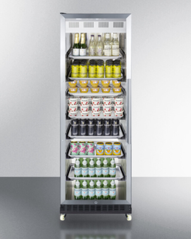 24" Wide Mini Reach-In Beverage Center with Dolly SCR1401LHRICSS