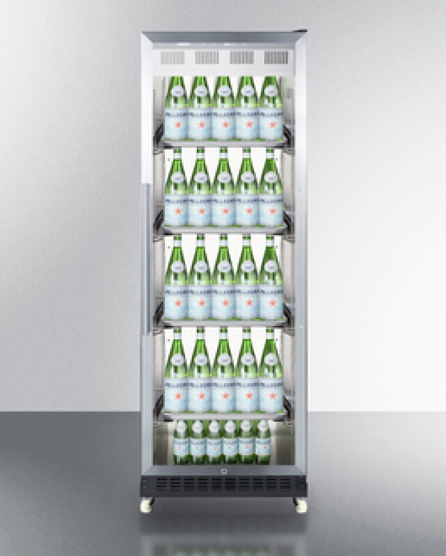 24" Wide Mini Reach-In Beverage Center with Dolly SCR1401RICSS
