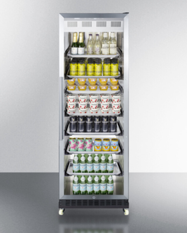 24" Wide Mini Reach-In Beverage Center with Dolly SCR1401RICSS