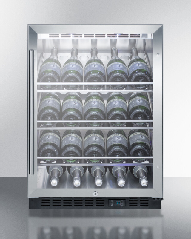24" Wide Single Zone Built-In Commercial Wine Cellar SCR610BLCHCSS