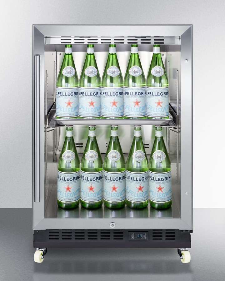 24" Wide Built-In Mini Reach-In Beverage Center with Dolly SCR610BLRI